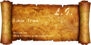 Laux Irma névjegykártya